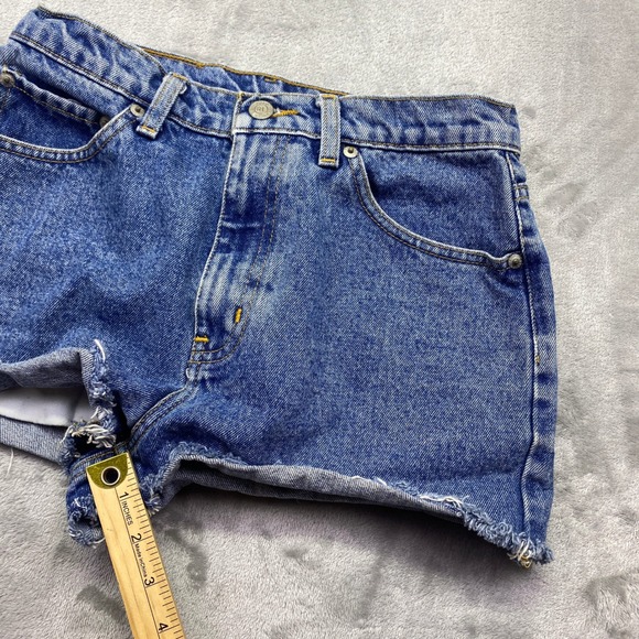 Polo Jeans Co Denim 2 1/2 RL Shorts High Waist Frayed Hem Size 8 Fits 26" - Picture 3 of 8